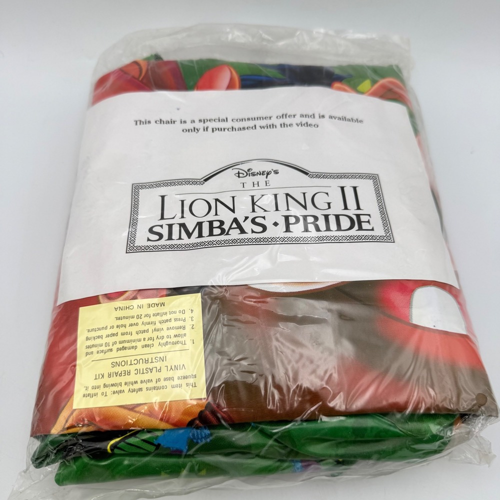 Vintage Disney The Lion King II Simba's Pride Inflatable Chair New Sealed 1998